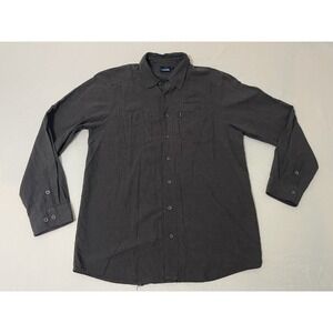 KAVU Gray Flannel‎ Button Up Shirt Men's Large Long Sleeve